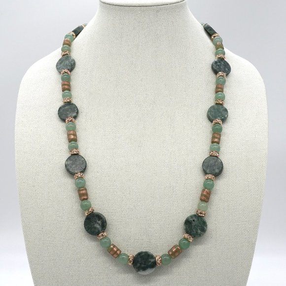 My Bead Emporium Jewelry - Necklace with Jade and marble stones.